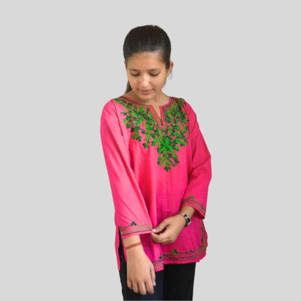 Pink Short Kurti For Women