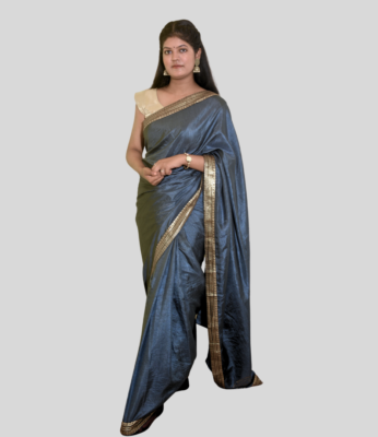 Buy Plain Cotton Silk Saree