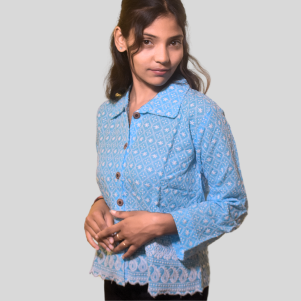 Traditional Embroidered Women's Full Sleeve Shirt