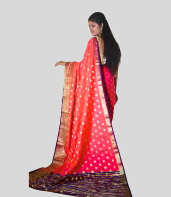 Buy Banarsi Poly Silk With Zari All Over Meena Work | Pink 