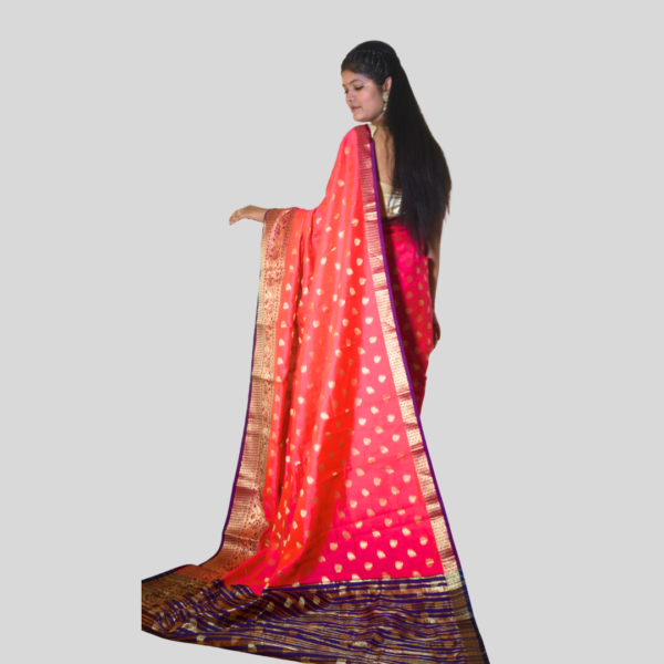 Buy Banarsi Poly Silk with Zari all over meena work (Pink) 