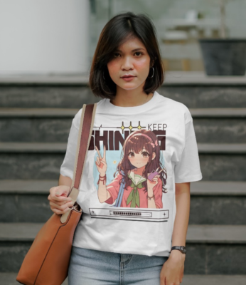 Cute Anime Girl Print Tshirt