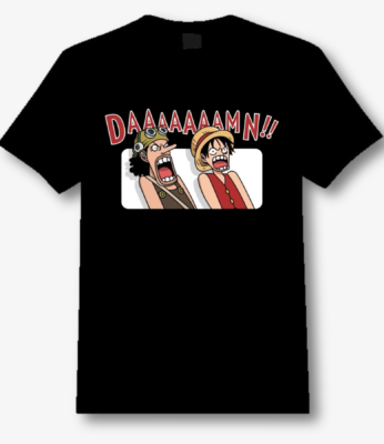 Luffy x Usopp Damn Printed T-Shirt for Men