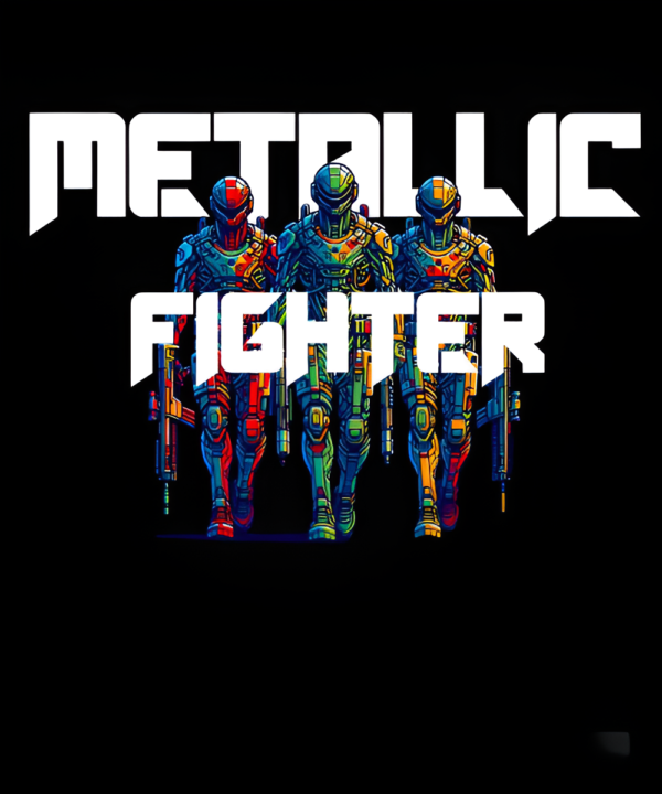 Metallic Fighter Printed Tshirt