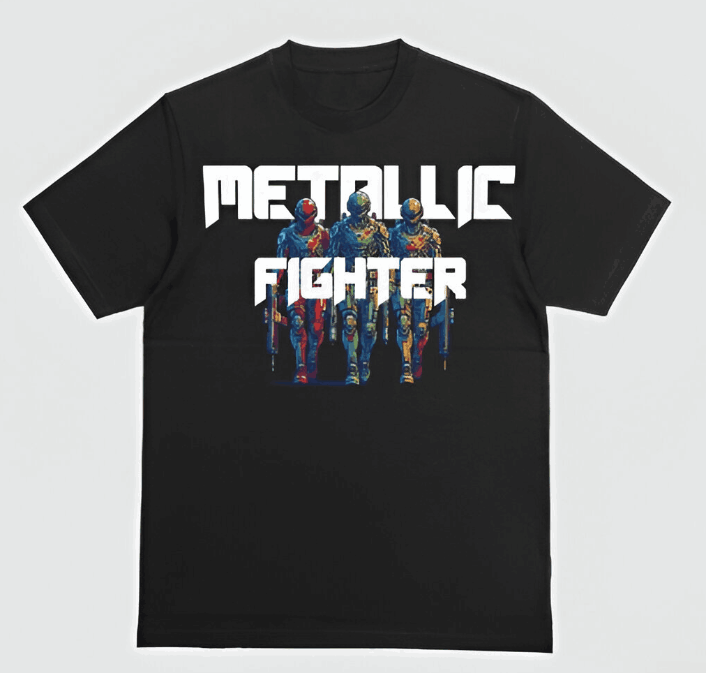 Metallic Fighter Printed Tshirt